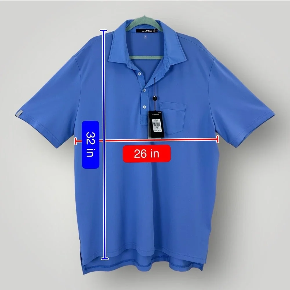 NEW $89 RALPH LAUREN RLX The Biltmore Blue Polo Shirt‎ Size XL Short Sleeves NWT